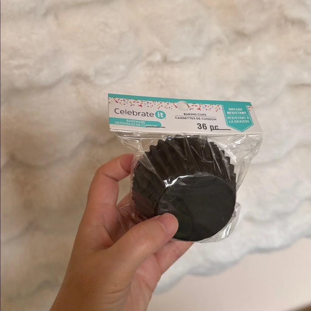 Set of Black , White  interior Cupcake Liners brand new never used